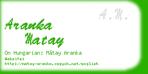 aranka matay business card